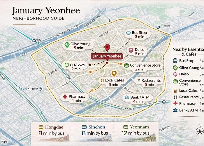 303 Newly Opened Yeonnam 5 Minutes, From Hongdae, Airport Bus Yeonhui, Private 4 Person Wooden White And Cozy ソウル特別市